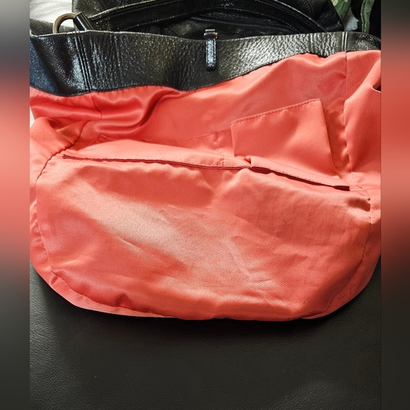 Coach Poppy Glam Tote Y2K Metallic Black Leather with silver accents EUC - Picture 6 of 16